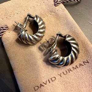 David Yurman Sculpted Cable Shrimp Earrings with Pushbacks